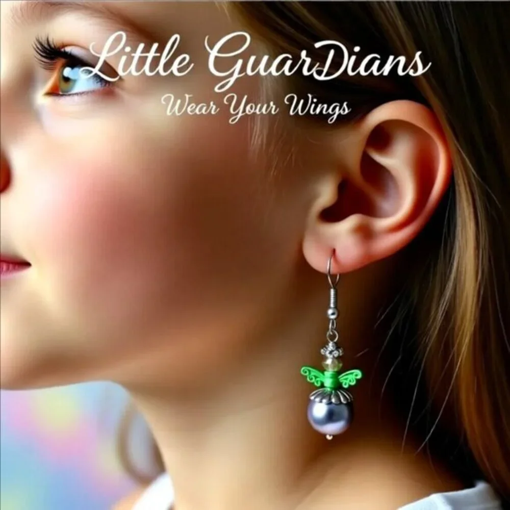 Super Cute! Hand Painted! Colorful Tiny Saucy Angel Earrings! - Picture 1 of 5